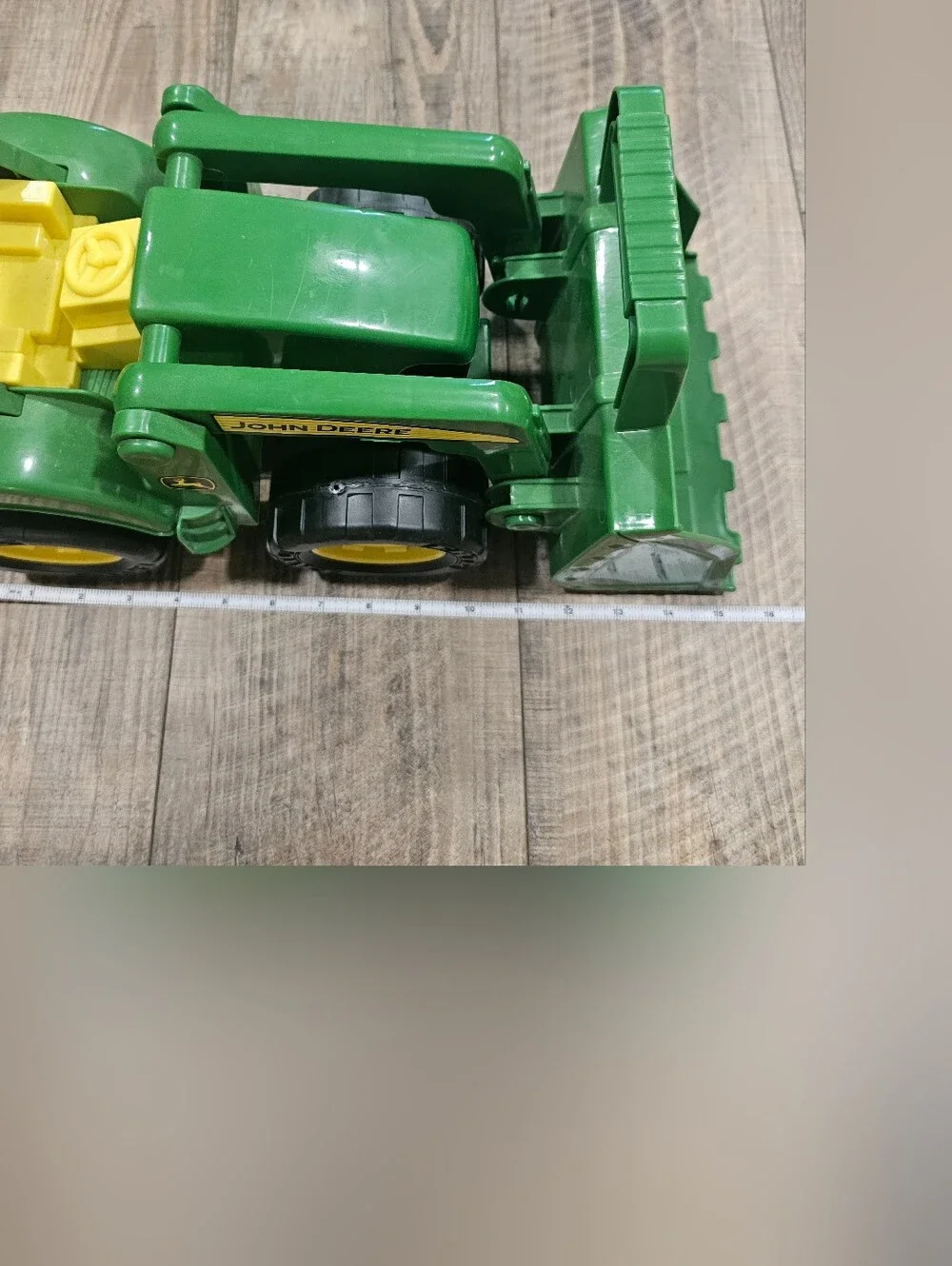 John Deere 15 Inch Big Scoop Conatruction Dozer Pusher Bucket Green Plastic Toy
